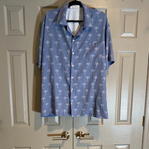 Other - Blue Palm Tree Button Down Shirt